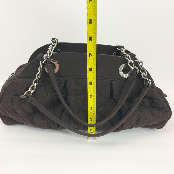 Vera Bradley Brown Microfiber Bag With Chain Shoulder Strap Accents - Picture 11 of 16